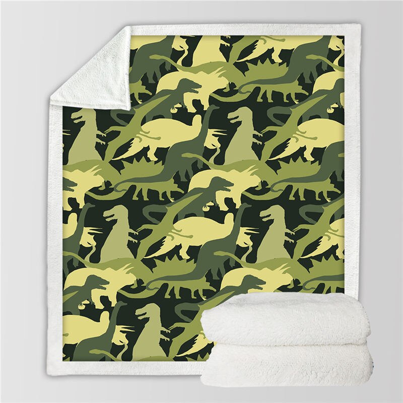 Dinosaur Blanket Sherpa Fleece Material